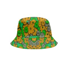 Stars Of Decorative Colorful And Peaceful  Flowers Inside Out Bucket Hat (kids) by pepitasart