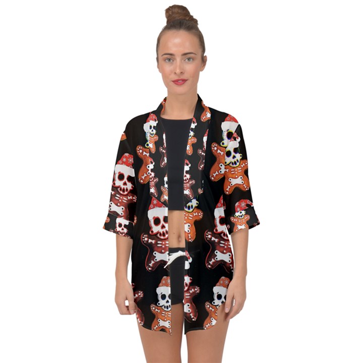 Zanoskull - Gingerbread MON Open Front Chiffon Kimono