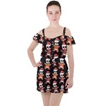 Zanoskull - Gingerbread MON Ruffle Cut Out Chiffon Playsuit