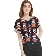 Zanoskull - Gingerbread Mon Butterfly Chiffon Blouse