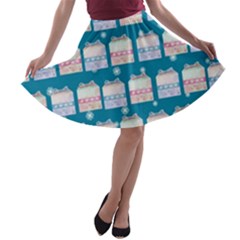 Gift Boxes A-line Skater Skirt by SychEva