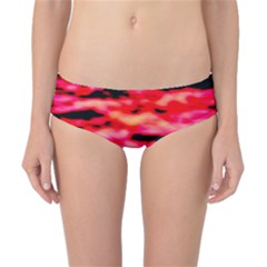 Red  Waves Abstract Series No15 Classic Bikini Bottoms by DimitriosArt