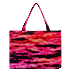 Red  Waves Abstract Series No15 Medium Tote Bag by DimitriosArt