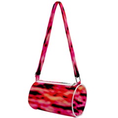 Red  Waves Abstract Series No15 Mini Cylinder Bag by DimitriosArt