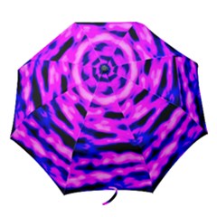 Purple  Waves Abstract Series No6 Folding Umbrellas by DimitriosArt