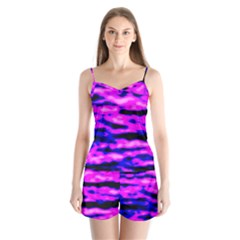 Purple  Waves Abstract Series No6 Satin Pajamas Set by DimitriosArt