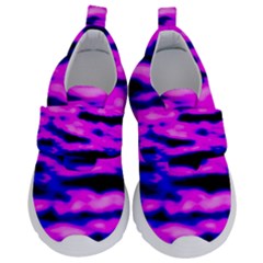 Purple  Waves Abstract Series No6 Kids  Velcro No Lace Shoes by DimitriosArt