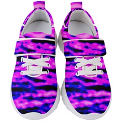 Purple  Waves Abstract Series No6 Kids  Velcro Strap Shoes