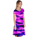 Purple  Waves Abstract Series No6 Classic Short Sleeve Dress View3