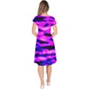 Purple  Waves Abstract Series No6 Classic Short Sleeve Dress View4