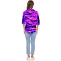 Purple  Waves Abstract Series No6 Women s Quarter Sleeve Pocket Shirt View4