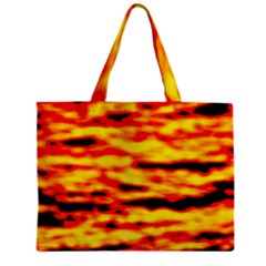 Red  Waves Abstract Series No16 Zipper Mini Tote Bag by DimitriosArt