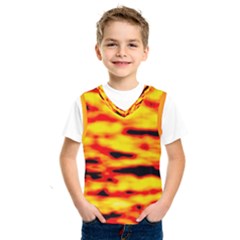 Red  Waves Abstract Series No16 Kids  Basketball Tank Top by DimitriosArt