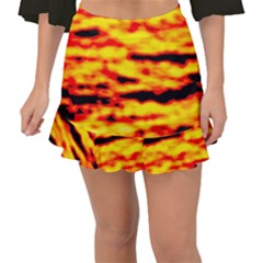 Red  Waves Abstract Series No16 Fishtail Mini Chiffon Skirt by DimitriosArt
