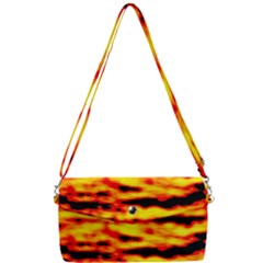 Red  Waves Abstract Series No16 Removable Strap Clutch Bag by DimitriosArt