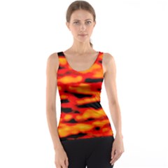 Red  Waves Abstract Series No17 Tank Top by DimitriosArt