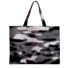 Black Waves Abstract Series No 1 Zipper Mini Tote Bag by DimitriosArt