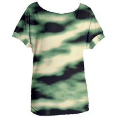 Green  Waves Abstract Series No14 Women s Oversized Tee by DimitriosArt