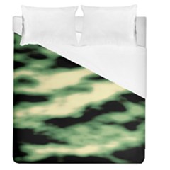 Green  Waves Abstract Series No14 Duvet Cover (queen Size) by DimitriosArt