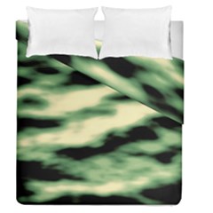 Green  Waves Abstract Series No14 Duvet Cover Double Side (queen Size) by DimitriosArt