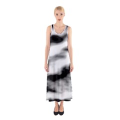 Black Waves Abstract Series No 2 Sleeveless Maxi Dress by DimitriosArt