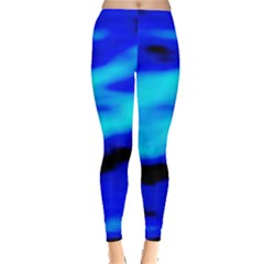 Blue Waves Abstract Series No13 Leggings  by DimitriosArt