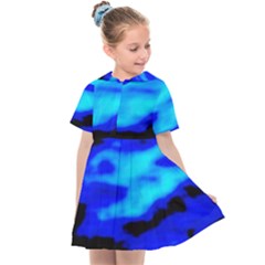 Blue Waves Abstract Series No13 Kids  Sailor Dress by DimitriosArt