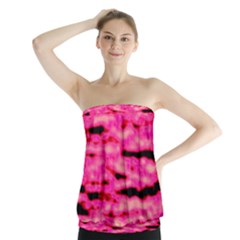 Rose  Waves Abstract Series No1 Strapless Top