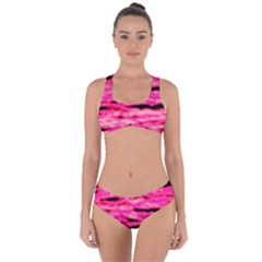 Rose  Waves Abstract Series No1 Criss Cross Bikini Set