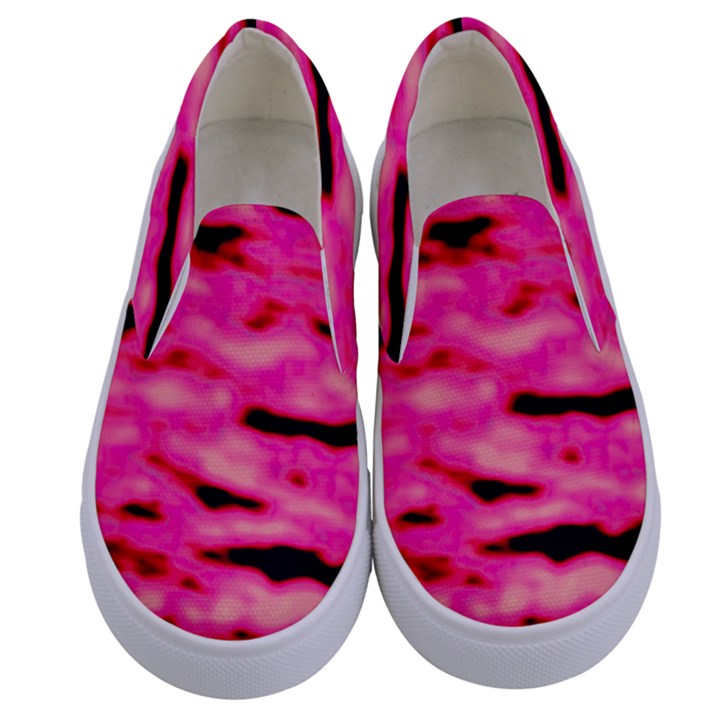 Rose  Waves Abstract Series No1 Kids  Canvas Slip Ons