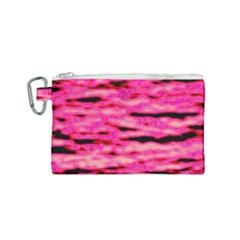 Rose  Waves Abstract Series No1 Canvas Cosmetic Bag (small) by DimitriosArt