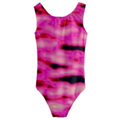 Rose  Waves Abstract Series No1 Kids  Cut-out Back One Piece Swimsuit by DimitriosArt
