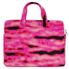 Rose  Waves Abstract Series No1 Macbook Pro Double Pocket Laptop Bag by DimitriosArt