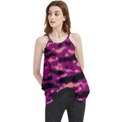 Velvet  Waves Abstract Series No1 Flowy Camisole Tank Top by DimitriosArt