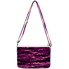 Velvet  Waves Abstract Series No1 Double Gusset Crossbody Bag by DimitriosArt