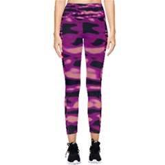 Velvet  Waves Abstract Series No1 Pocket Leggings  by DimitriosArt