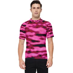 Rose  Waves Abstract Series No2 Men s Short Sleeve Rash Guard by DimitriosArt