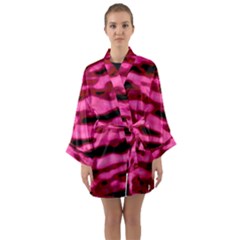 Rose  Waves Abstract Series No2 Long Sleeve Satin Kimono by DimitriosArt