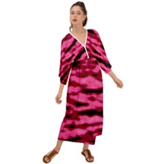 Rose  Waves Abstract Series No2 Grecian Style  Maxi Dress