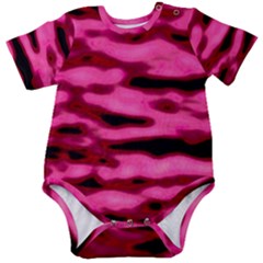 Rose  Waves Abstract Series No2 Baby Short Sleeve Onesie Bodysuit by DimitriosArt