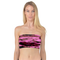 Pink  Waves Abstract Series No1 Bandeau Top by DimitriosArt
