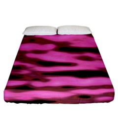 Pink  Waves Abstract Series No1 Fitted Sheet (king Size) by DimitriosArt