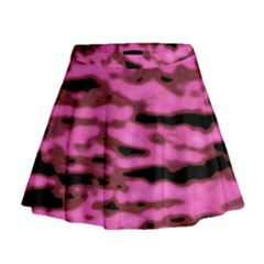 Pink  Waves Abstract Series No1 Mini Flare Skirt by DimitriosArt