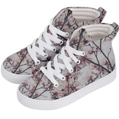 Botanical Scene Textured Beauty Print Kids  Hi-top Skate Sneakers by dflcprintsclothing