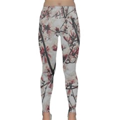 Botanical Scene Textured Beauty Print Lightweight Velour Classic Yoga Leggings by dflcprintsclothing