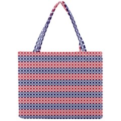 Red Blue White Troll Knots Pattern Mini Tote Bag by CVFabricShop