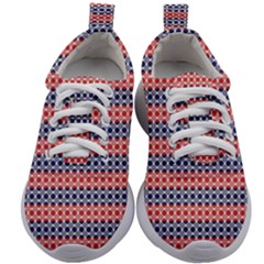 Red Blue White Troll Knots Pattern Kids Athletic Shoes by CVFabricShop