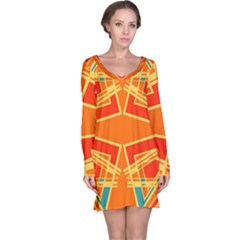 Abstract Pattern Geometric Backgrounds   Long Sleeve Nightdress by Eskimos