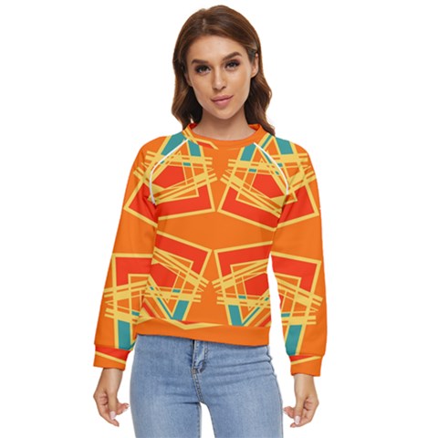 Abstract Pattern Geometric Backgrounds   Women s Long Sleeve Raglan Tee by Eskimos