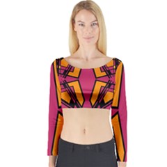 Abstract Geometric Design    Long Sleeve Crop Top by Eskimos